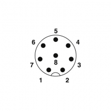 Moldable Connector, A Code - M8 8pins A code male moldable connector, unshielded